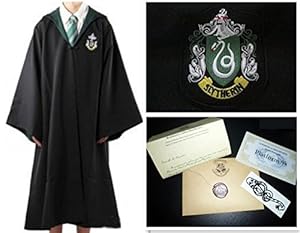 Harry Potter Youth Adult Robe Cloak Slytherin School L with Free Tattoo