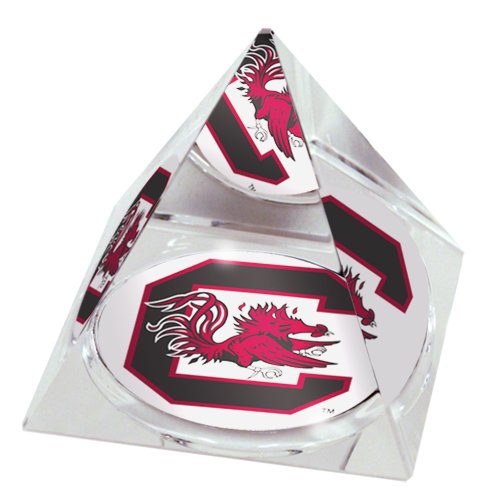 NCAA South Carolina Gamecocks Mascot Crystal Pyramid Paperweight