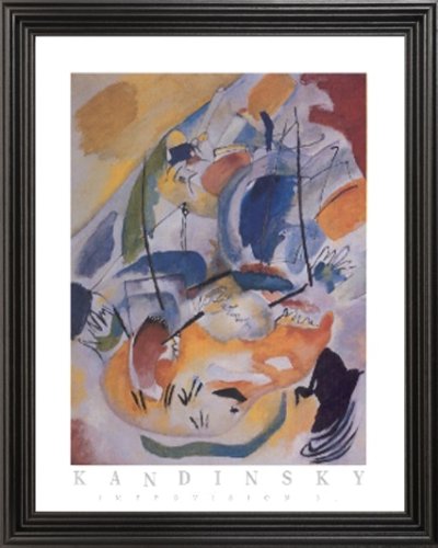 Kandinsky Improvision Wall Decor Contemporary Picture Black Framed Art Print