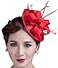 Lady Pillbox Hat Bridal Fascinator Wedding Feather Hair Clip Headwear