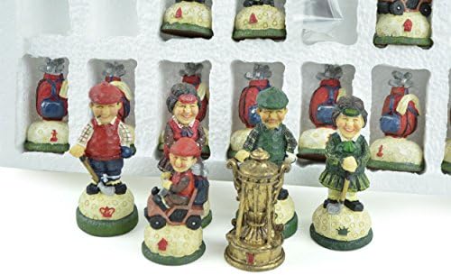 Themed Chessmen: Quality Hand Painted Golf Chess Pieces Set - 3.5" King