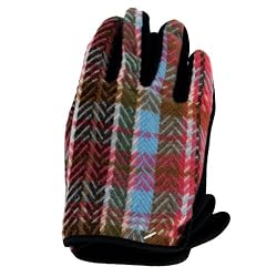 Winter Ski Plaid Zig Zag Fashion Gloves Multi Pink