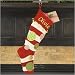 Red Stripe With Ornament Applique Stocking