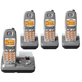 Click here to buy V-Tech VT6895 5.8GHz DSS Four Handset Cordless Phone System with Caller ID, Answering... by VTech.