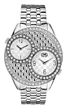Image of Marc Ecko E15018L1 Ladies Stainless Steel, Round, Dual Time Zone, Swarovski Crystals/Stainless Steel Bracelet