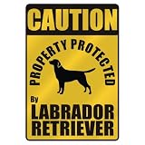 CAUTION PROPERTY PROTECTED BY LABRADOR RETRIEVER PARKING SIGN DOG