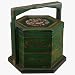 EXP Handmade 11" Green Leather Decorative Storage/Jewelry Box With Ancient Chinese Coin Design