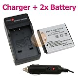 2 Battery+Charger For KODAK Klic 7004 V1073 V1233 V1253 5140Af9V6nL. SL160 2 Battery+Charger For KODAK Klic 7004 V1073 V1233 V1253