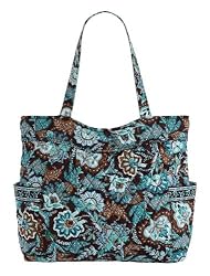 Vera Bradley Pleated Tote in Java Blue