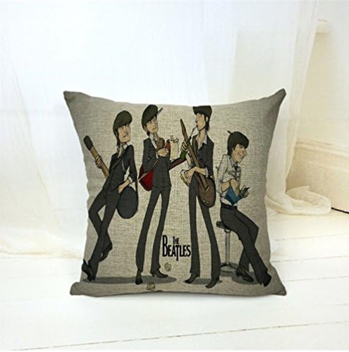 Cotton Linen Cushion Beatles Printed Pillow Case No Inner