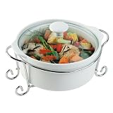 Review Metro 5032MJ / Mayfair & Jackson Round Porcelain Casserole with Vented Lid and Elegant Serving Rack