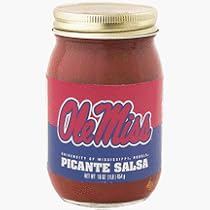 16 oz. Mississippi (Ole Miss) Rebels Picante Salsa - Set of 4 Jars