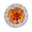 18K White Gold Mandarin Garnet and Diamond Fashion Pendant