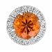 18K White Gold Mandarin Garnet and Diamond Fashion Pendant