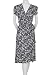 Hourglass Lilly Fluid Wrap Knee Length Tie Waist Spandex Jersey Lycra Dress Black White X-Small