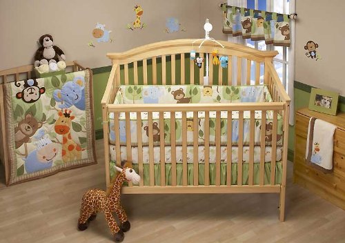 Jungle Play 4 Piece Baby Crib Bedding Set by Nojo