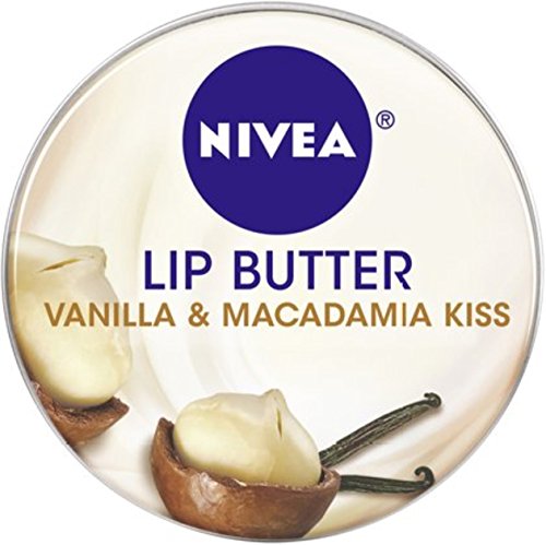 NIVEA Lip Butter Kiss Tin, Vanilla & Macadamia 0.59 oz