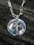 Childrens Girls or Boys Relic Triple Cross Charm, A variation of the original. This handwrought sterling silver charm measures 3/4, 16 Sterling Chain