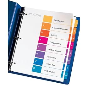 Avery Ready Index Multicolor Table of Contents Dividers, 24 Sets (11168) by 