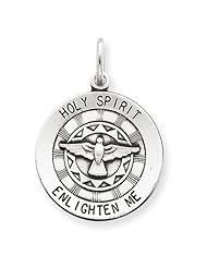 Sterling Silver Antiqued Holy Spirit Medal