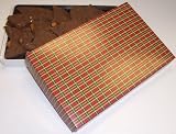 Scott's Cakes 1 lb. Milk Chocolate Almond Bark in a Christmas Plaid Box