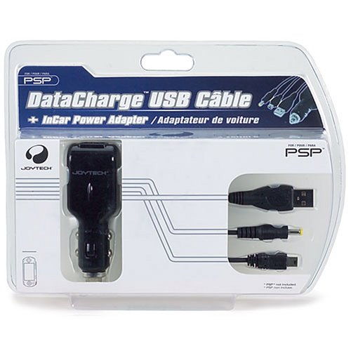 PSP Joytech Datacharge USB Cable + In Car Power Adapter