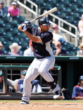 Seattle Mariners v Cleveland Indians, GOODYEAR, AZ - MARCH 11: Matt Tuiasosopo Photographic Poster Print by Norm Hall, 12x16