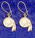 Washington Redskins Team Logo Earrings In 14kt Gold