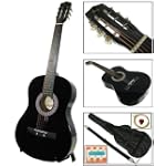 New Black Acoustic Guitar W/ Accessories Combo Kit Beginners
