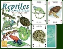Reptile and Amphibian Standard Poker Playing Card Deck featuring Turtle, Snake, Lizard, Frog, Chamelean, Gecko