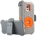 Samsung Galaxy S5 Case, Galaxy S5 Case, BENTOBEN Hybrid Protective Soft&Hard Case with Rotating Kickstand Belt Clip Holster Cover Case for Samsung Galaxy S5 S V I9600 GS5 All Carriers, Gray/Orange