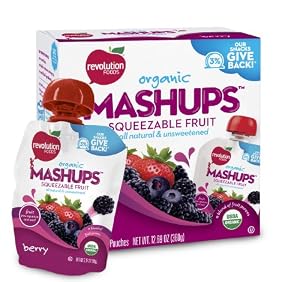Revolution Foods Organic Mashups, Mixed Berry, 3.17-Ounce Pouches (Pack of 12)
