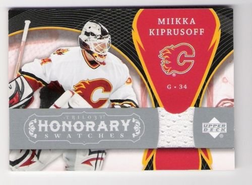 MIIKKA KIPRUSOFF 2007-08 Upper Deck Trilogy Honorary Swatches JERSEY Card Calgary Flames Hockey