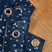 Flamingo P (Single Panel Room Darkening Printed Navy with Sliver Stars Curtain, Unlined Grommet Drape, Polyester Soft Microfiber 63 by 52 inch