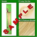#613 Platinum Blonde, 6 Inch Sample of Clip on in Human Hair Extensions Set