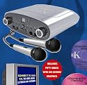 Portable Karaoke Family Party Pack CDG + Karaoke Machine CD Player - 2 Microphones & 50 Songs (4 CD) - Silver