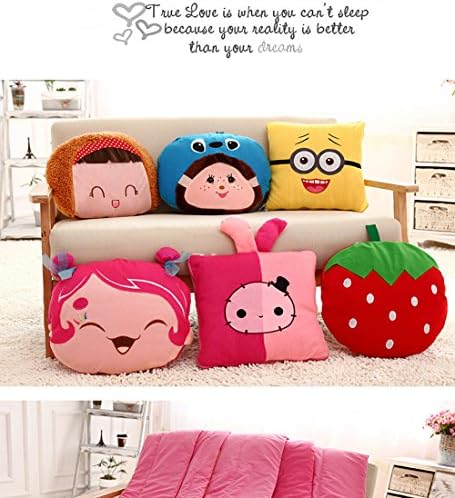 Eucute® Dual-use Soft Cartoon Home Textile Foldable Air Conditioning Quilt Open As a 95*145cm Quilt Folding As a 40*40cm Decorative Home and Office Pillow Cushion(Minions)
