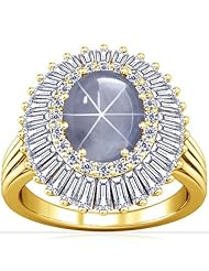 18K Yellow Gold Oval Cut Blue Sapphire Fana Designer Ring