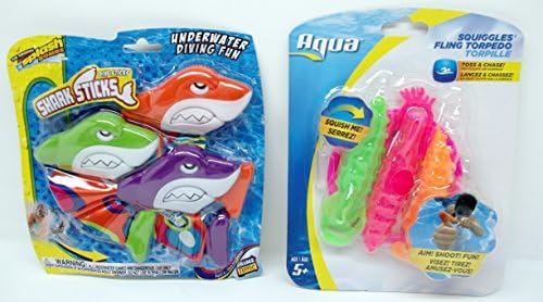 Shark Sticks Dive Sticks & Squiggles Fling Torpedo Swimming Pool Toys BUNDLED!
