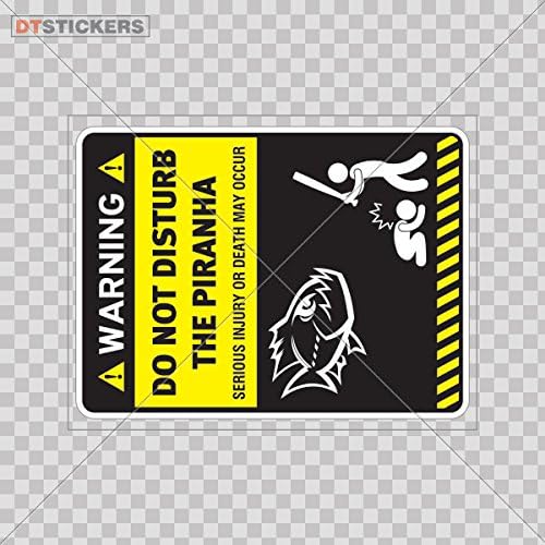 Decal Funny Do Not Disturb The Piranha Car window jet ski sea Catching Fish Fishing (16 X 12,3 Inches) Fully Waterproof Printed vinyl sticker