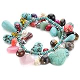 Leslie Danzis Turquoise and Multi Colored Char
