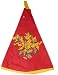 Round Terry Cloth embroidered Mimosa red and yellow Kitchen or bathroom towel, French Provence
