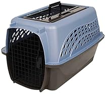 Petmate Two Door Top Load 24-Inch Pet Kennel, Metallic Pearl Ash Blue and Coffee Ground Bottom
