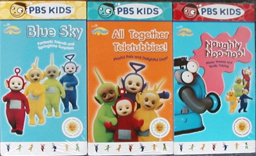 Set of 3 Teletubbies Videos - Blue Sky - All Together Teletubbies - Naughty Noo-noo