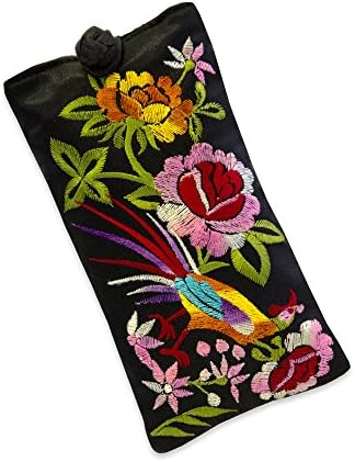 Embroidered Floral Eyeglass Pouch