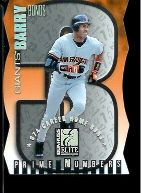1998 Donruss Elite Prime Numbers Barry Bonds #8a 88/374 San Francisco Giants Baseball Card - Mint Condition - Shipped In Protective ScrewDown Case!