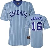Aramis Ramirez Blue Majestic Light Pinstripe Cooperstown Replica Chicago Cubs Jersey