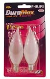 Philips Dura Max Bent Tip Frosted Light Bulb, 40 Watt, 2 ct