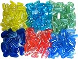 Deko-Steine aus Glas, gelb, längliche Form, Streifen-Design, 150g im Netz