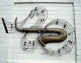 Contemporary Metal Wall Art - SAX NOTES RIVER